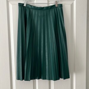 J Crew Pleated Aline Faux Leather Skirt size 6